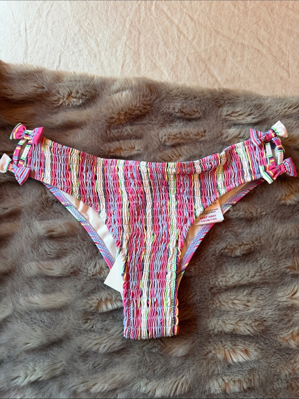 Damson Madder Shirred Bow Bikini Bottoms